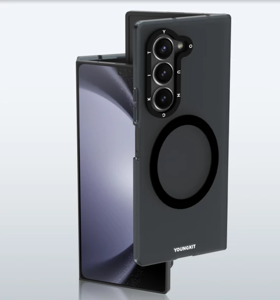 Youngkit Galaxy Z Fold 6 Kılıf Magsafe Şarj Özellikli Youngkit Hidden Sand Serisi Kapak - Resim 10