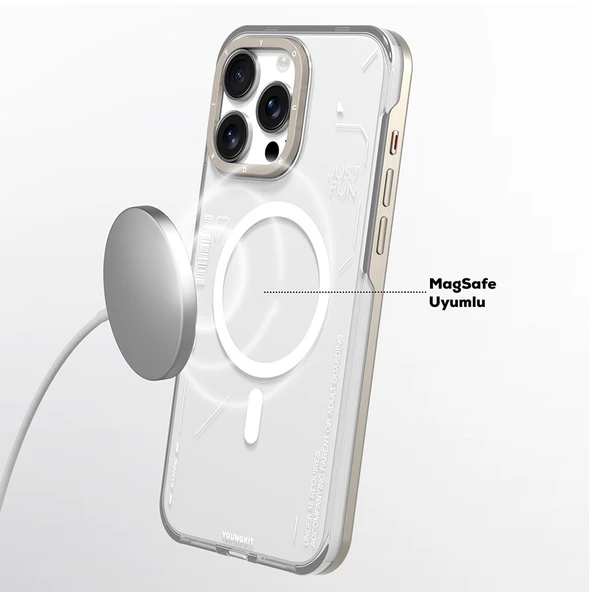 Youngkit Apple iPhone 16 Pro Max Kılıf Magsafe Şarj Özellikli Çıkarılabilir Arka Yüzeyli Youngkit Mecha Kapak - Resim 12