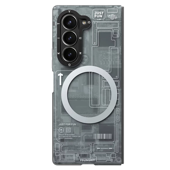 Youngkit Galaxy Z Fold 6 Kılıf Magsafe Şarj Özellikli Youngkit Technology Serisi Kapak - Resim 10