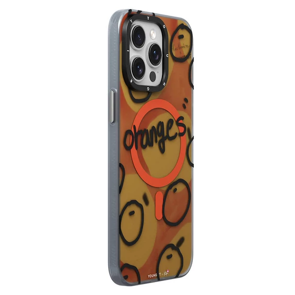 Youngkit Apple iPhone 15 Pro Kılıf Magsafe Şarj Özellikli Bee Brown Tasarımlı Youngkit Funny Serisi Kapak - Resim 3