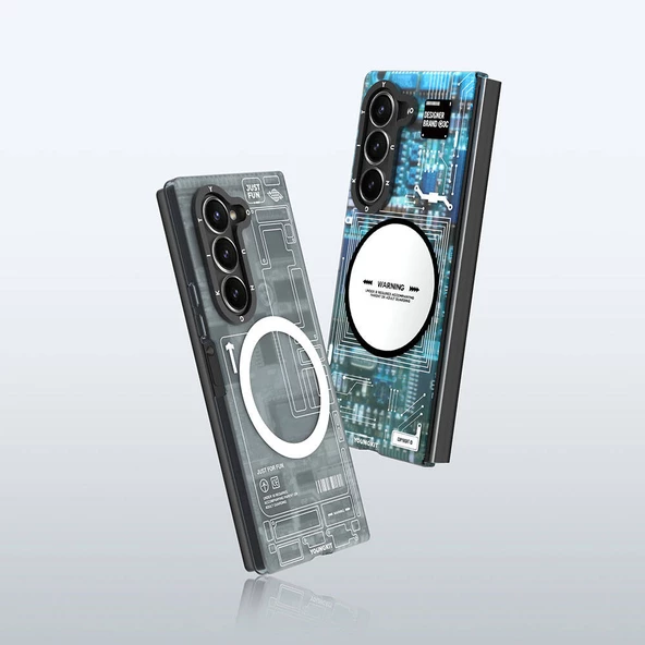 Youngkit Galaxy Z Fold 6 Kılıf Magsafe Şarj Özellikli Youngkit Technology Serisi Kapak - Resim 8