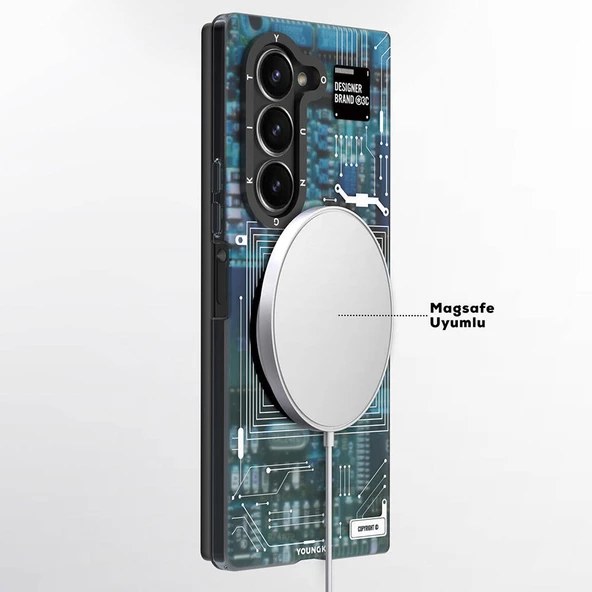 Youngkit Galaxy Z Fold 6 Kılıf Magsafe Şarj Özellikli Youngkit Technology Serisi Kapak - Resim 7