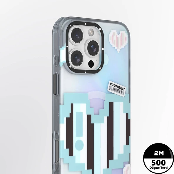 Youngkit Apple iPhone 16 Pro Kılıf Magsafe Şarj Özellikli Youngkit Love Serisi Kapak - Resim 9