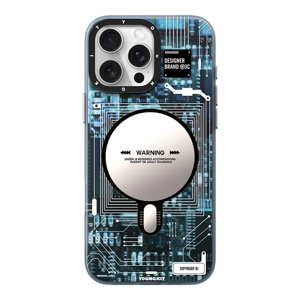 Youngkit Apple iPhone 16 Pro Kılıf Magsafe Şarj Özellikli Youngkit Technology Serisi Kapak - 8