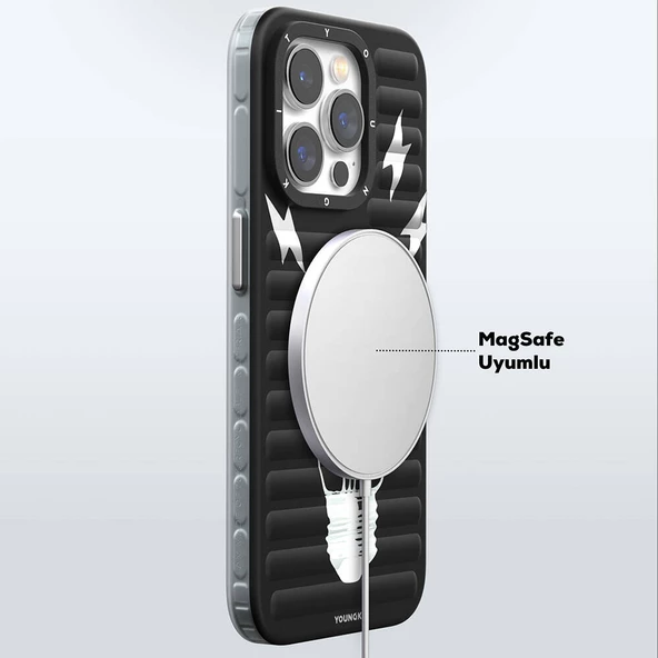 Youngkit Apple iPhone 14 Pro Max Kılıf Magsafe Şarj Özellikli Youngkit Open Mind Serisi Kapak - Resim 7