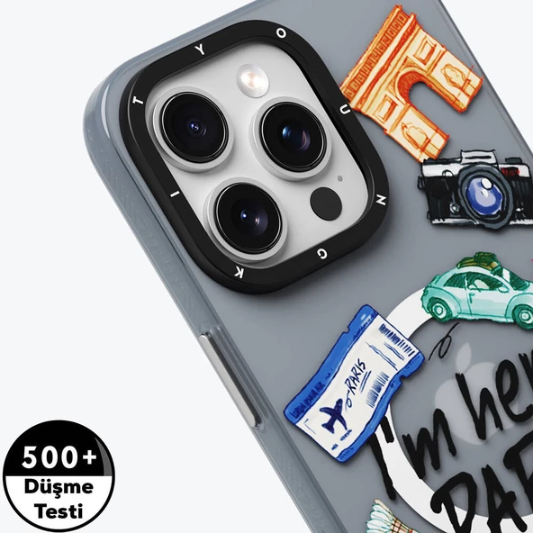 Youngkit Apple iPhone 15 Pro Kılıf Magsafe Şarj Özellikli Youngkit in Paris Serisi Kapak - Resim 6