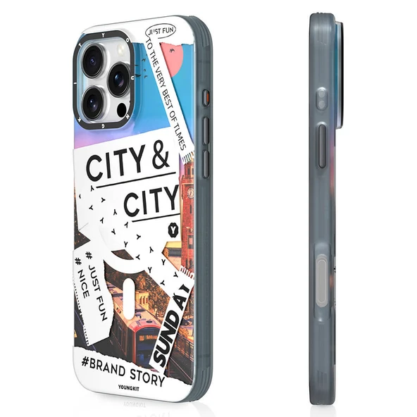 Youngkit Apple iPhone 16 Pro Max Kılıf Magsafe Şarj Özellikli Youngkit A-City Serisi Kapak - Resim 6
