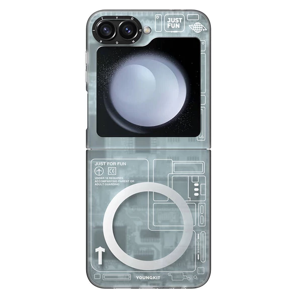Youngkit Galaxy Z Flip 6 Kılıf Magsafe Şarj Özellikli Youngkit Technology Serisi Kapak - Resim 9