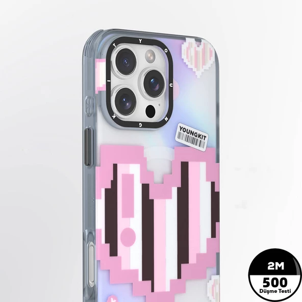 Youngkit Apple iPhone 16 Pro Max Kılıf Magsafe Şarj Özellikli Youngkit Love Serisi Kapak - Resim 5