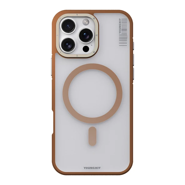 Youngkit Apple iPhone 16 Pro Kılıf Magsafe Şarj Özellikli Youngkit Rock Sand Serisi Kapak - Resim 10