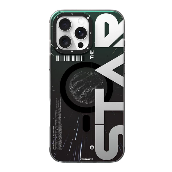 Youngkit Apple iPhone 16 Pro Kılıf Magsafe Şarj Özellikli Airbagli Hologram Tasarımlı Youngkit Interstellar Serisi Kapak - Resim 11