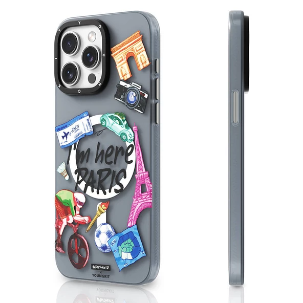 Youngkit Apple iPhone 15 Pro Max Kılıf Magsafe Şarj Özellikli Youngkit in Paris Serisi Kapak - Resim 10