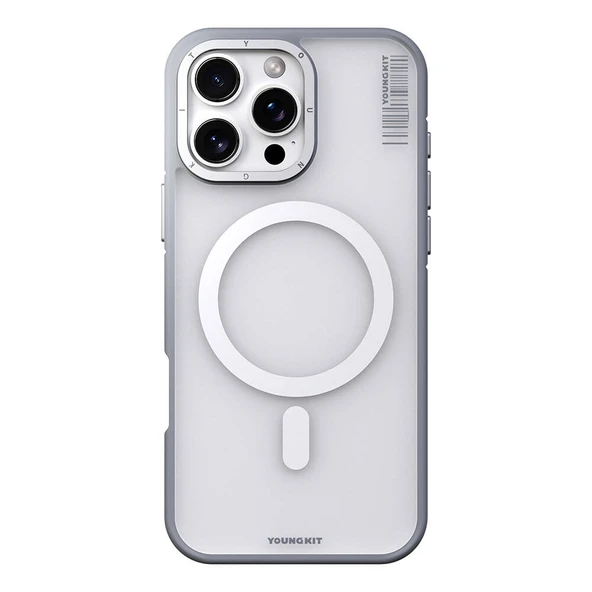Youngkit Apple iPhone 16 Pro Kılıf Magsafe Şarj Özellikli Youngkit Rock Sand Serisi Kapak - Resim 8