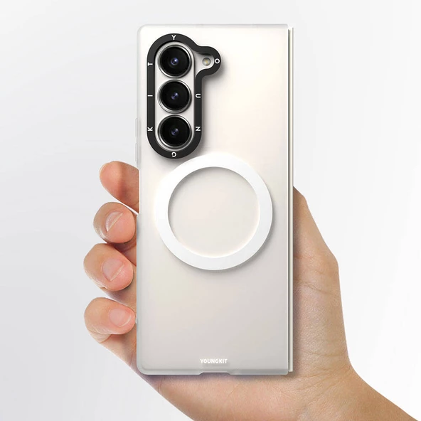 Youngkit Galaxy Z Fold 6 Kılıf Magsafe Şarj Özellikli Youngkit Hidden Sand Serisi Kapak - Resim 5