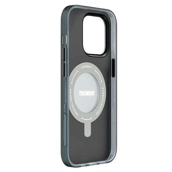 Youngkit Apple iPhone 14 Pro Max Kılıf Magsafe Şarj Özellikli Youngkit 360° Standlı Technology Serisi Kapak - Resim 4