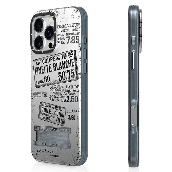 Youngkit Apple iPhone 16 Pro Max Kılıf Magsafe Şarj Özellikli Youngkit Literary Serisi Retro Magz Kapak - Resim 6
