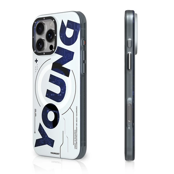 Youngkit Apple iPhone 16 Pro Kılıf Magsafe Şarj Özellikli Airbagli Çift Katmanlı Youngkit Future Serisi Kapak - Resim 3