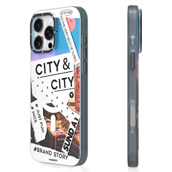 Youngkit Apple iPhone 15 Pro Kılıf Magsafe Şarj Özellikli Youngkit A-City Serisi Kapak - Resim 2