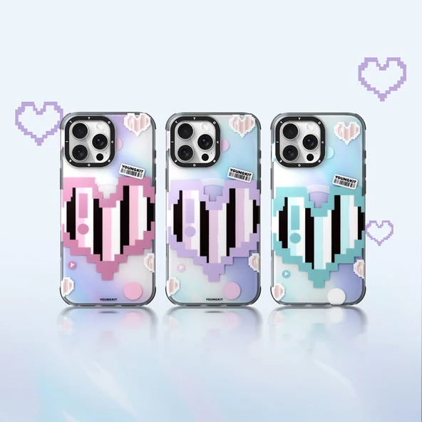 Youngkit Apple iPhone 15 Pro Kılıf Magsafe Şarj Özellikli Youngkit Love Serisi Kapak - Resim 12