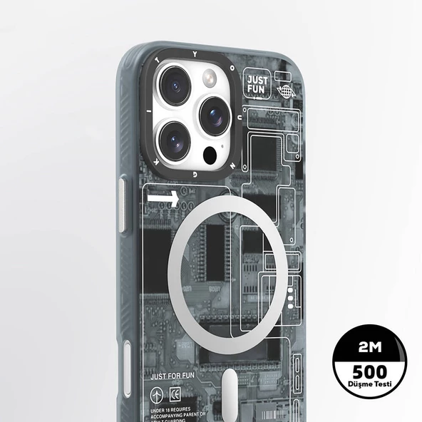 Youngkit Apple iPhone 16 Pro Kılıf Magsafe Şarj Özellikli Youngkit Technology Serisi Kapak - 6