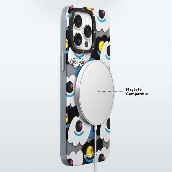 Youngkit Apple iPhone 15 Pro Max Kılıf Magsafe Şarj Özellikli Youngkit Happy View Serisi Kapak - Resim 4