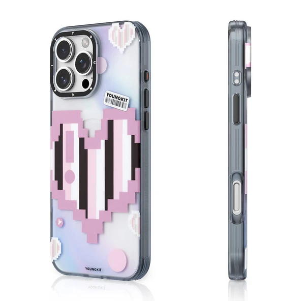 Youngkit Apple iPhone 16 Pro Kılıf Magsafe Şarj Özellikli Youngkit Love Serisi Kapak - Resim 8