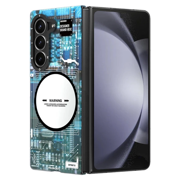 Youngkit Galaxy Z Fold 6 Kılıf Magsafe Şarj Özellikli Youngkit Technology Serisi Kapak - Resim 4