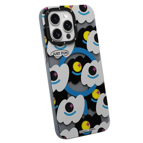 Youngkit Apple iPhone 14 Pro Kılıf Magsafe Şarj Özellikli Youngkit Happy View Serisi Kapak - Resim 6