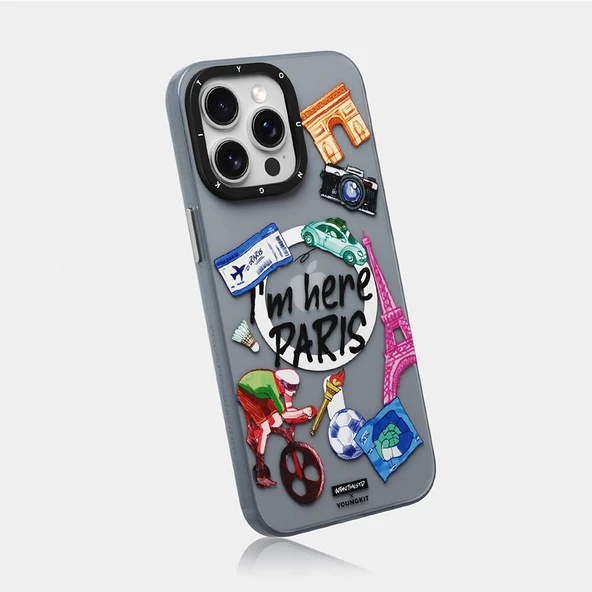 Youngkit Apple iPhone 14 Pro Max Kılıf Magsafe Şarj Özellikli Youngkit in Paris Serisi Kapak - 7