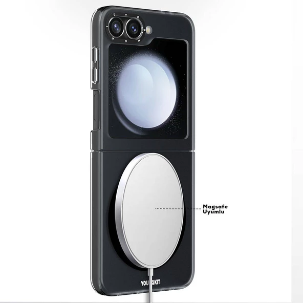 Youngkit Galaxy Z Flip 6 Kılıf Magsafe Şarj Özellikli Youngkit Hidden Sand Serisi Kapak - Resim 6