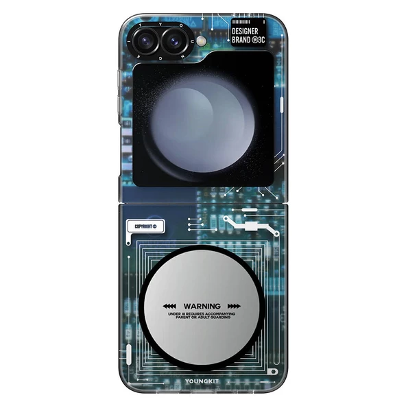 Youngkit Galaxy Z Flip 6 Kılıf Magsafe Şarj Özellikli Youngkit Technology Serisi Kapak - Resim 8