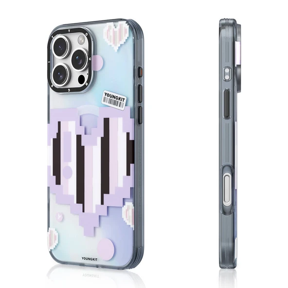 Youngkit Apple iPhone 16 Pro Max Kılıf Magsafe Şarj Özellikli Youngkit Love Serisi Kapak - Resim 3