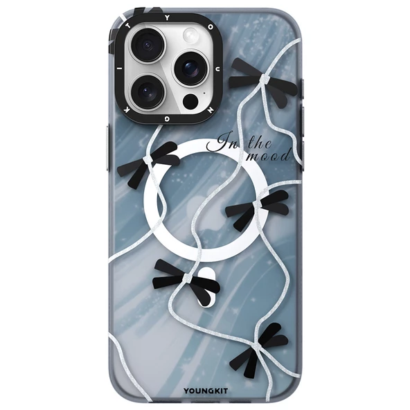 Youngkit Apple iPhone 15 Pro Kılıf Magsafe Şarj Özellikli Airbagli Çift Katmanlı Youngkit Star&Butterfly Serisi Kapak - Resim 12