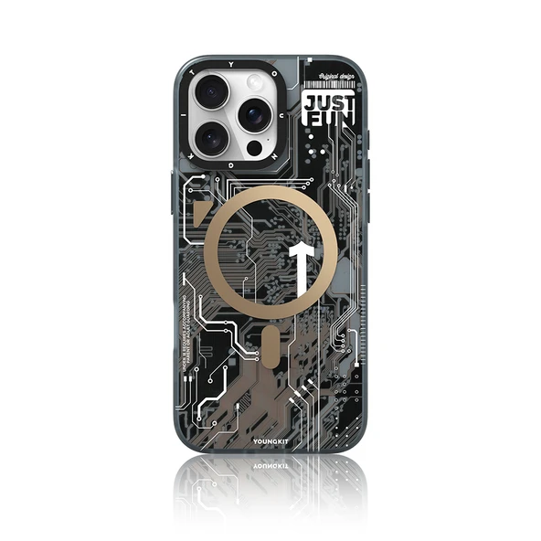 Youngkit Apple iPhone 16 Pro Kılıf Magsafe Şarj Özellikli Youngkit Technology Serisi Kapak - 12
