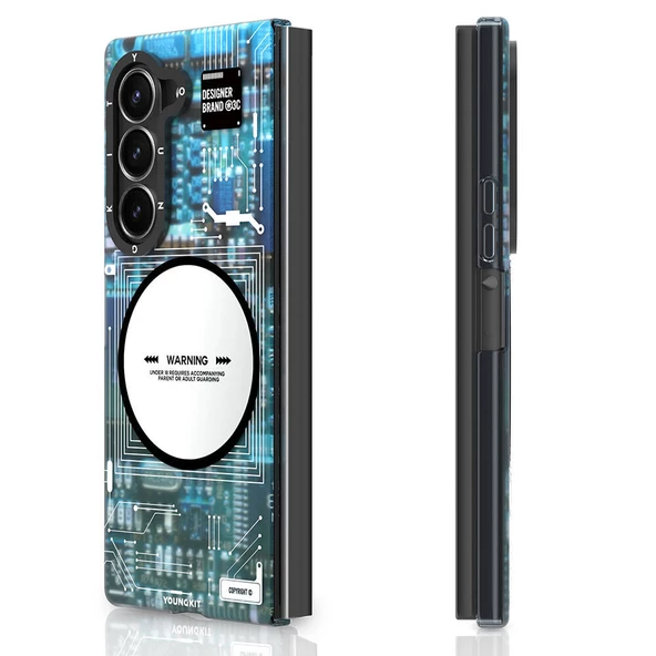 Youngkit Galaxy Z Fold 6 Kılıf Magsafe Şarj Özellikli Youngkit Technology Serisi Kapak - Resim 2