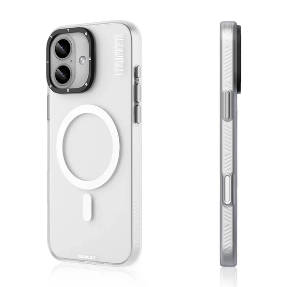 Youngkit Apple iPhone 16 Kılıf Magsafe Şarj Özellikli Youngkit Hidden Sand Serisi Kapak - Resim 4