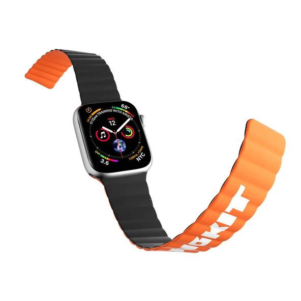 Youngkit Apple Watch 44mm Kordon Youngkit Classical Magnetik Tak Çıkar Silikon Strap Kayış - 3