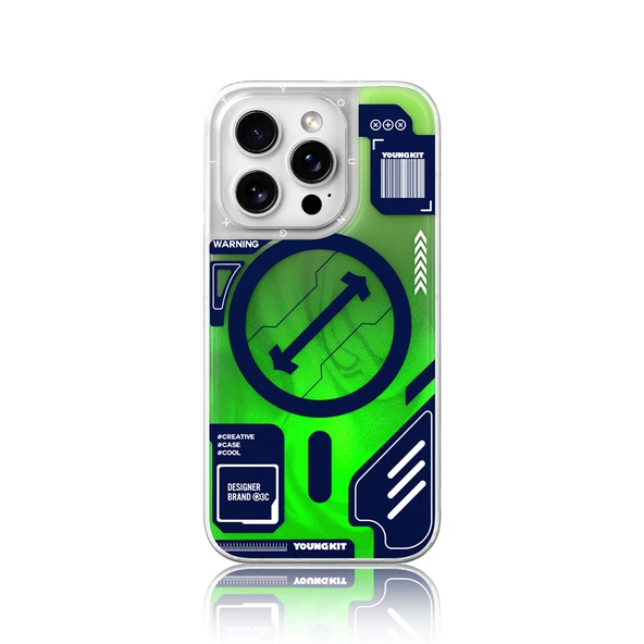 Youngkit Apple iPhone 16 Pro Kılıf Magsafe Şarj Özellikli Parlak Kumlu Sıvılı Tasarımlı Galaxy Fantasy Serisi Kapak - Resim 4