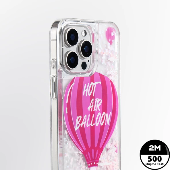 Youngkit Apple iPhone 16 Pro Max Kılıf Magsafe Şarj Özellikli Parlak Kumlu Sıvılı Youngkit Pink Dream Quicksand Serisi Kapak - Resim 11