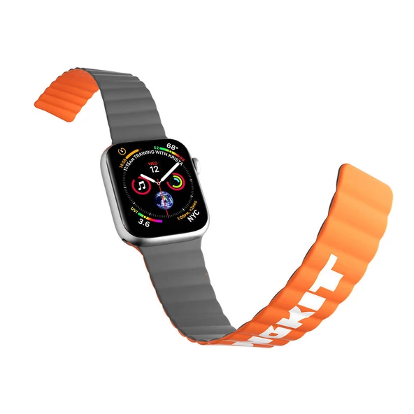 Youngkit Apple Watch 7 45mm Kordon Youngkit Classical Magnetik Tak Çıkar Silikon Strap Kayış - 3