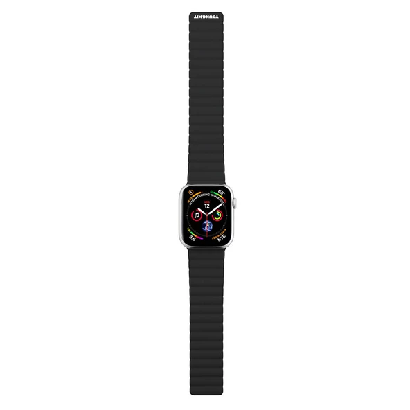 Youngkit Apple Watch 7 45mm Kordon Youngkit Classical Magnetik Tak Çıkar Silikon Strap Kayış - 4