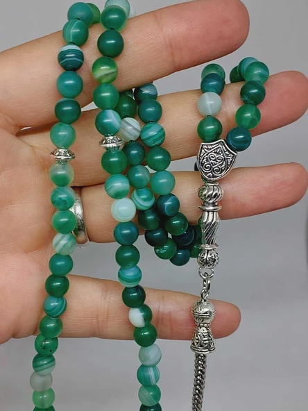 Akik Taşı Mat 99luk Tesbih 6mm (11164) - Resim 2