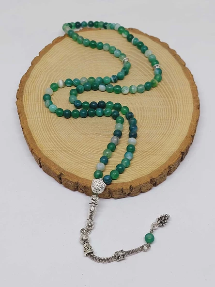 Akik Taşı Mat 99luk Tesbih 6mm (11164) - Resim 4