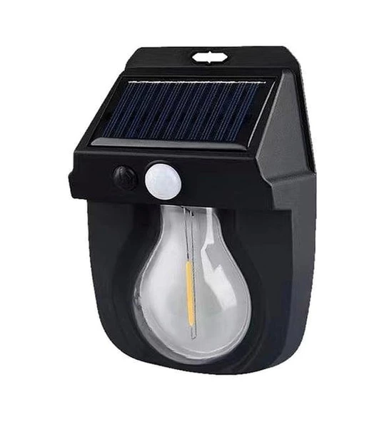WellHise Solar Enerjili Güneş Enerjili Hareket Sensörlü Şarjlı Led Duvar Apliği Duvar Tipi Led Aplik CL-118