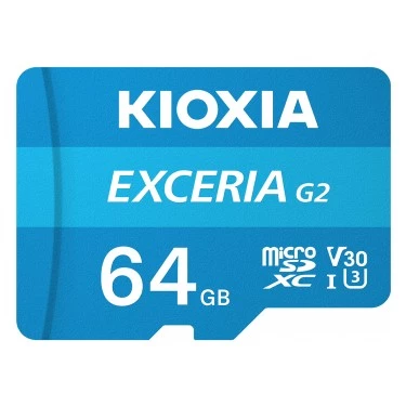 Kioxia Exceria GX 64 GB MicroSDXC Hafıza Kartı - UHS-I V30 U3 A1 + SD Adaptör, 4K Video Çekim Desteği - 2
