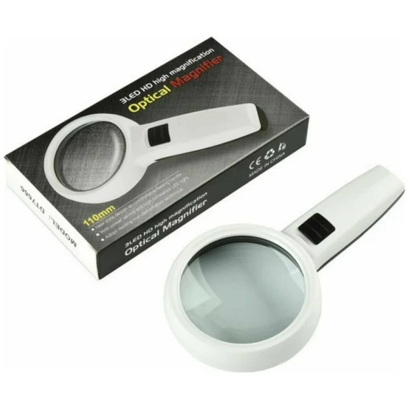 3ledli 30x110mm & Takı, Okuma,para Kontrol Için  Led Işıklı Büyüteçdt7666 - 3