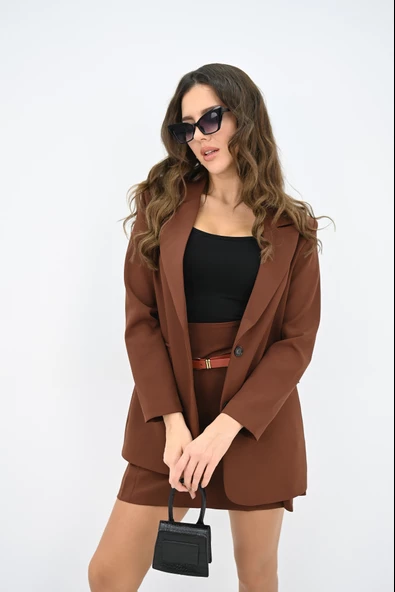 Kadın Kemer Detaylı Etek Ceket Takım 0122-25 - 12