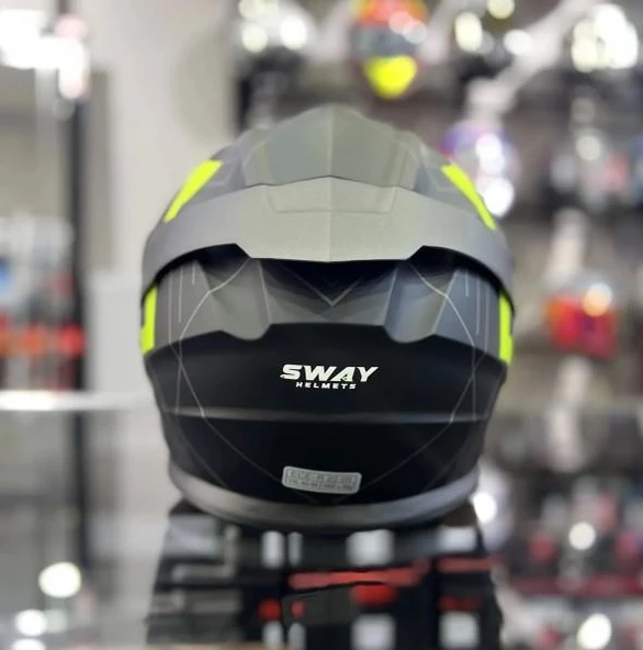 Sway 912 Full Face Aynalı Vizör Çene Açılır Motosiklet Kaskı M Beden A1 Yellow+1Şeffaf Vizör Hediye - 4