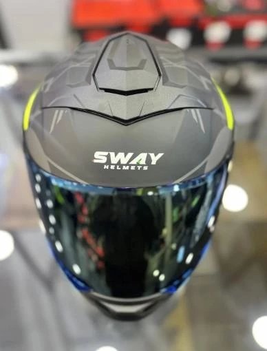 Sway 912 Full Face Aynalı Vizör Çene Açılır Motosiklet Kaskı M Beden A1 Yellow+1Şeffaf Vizör Hediye - 5