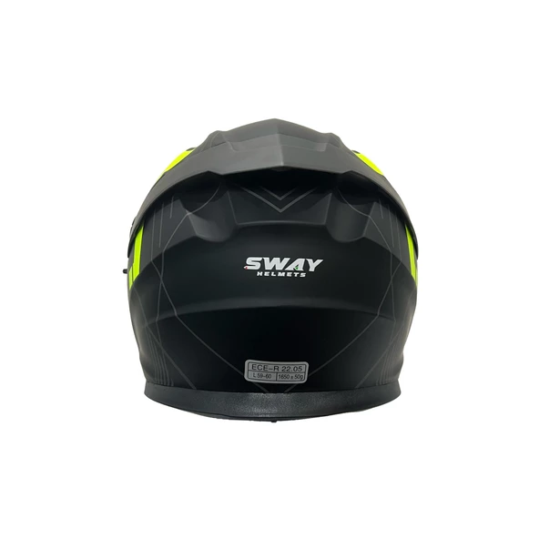 Sway 912 Full Face Aynalı Vizör Çene Açılır Motosiklet Kaskı M Beden A1 Yellow+1Şeffaf Vizör Hediye - 9